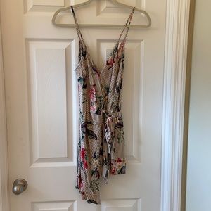 Striped floral romper